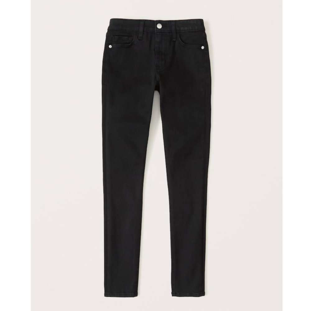 Abercrombie Black Mid Rise Super Skinny Jeans Size 26